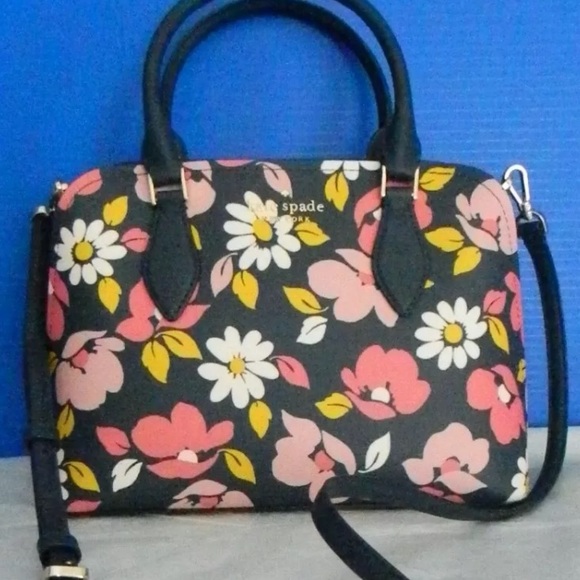 NWT KATE SPADE NEW YORK DARCY ROAD TRIP FLORA BLUE MULTI SMALL SATCHEL/BAG K6108 - Picture 7 of 12